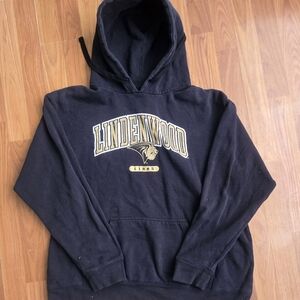 Lindenwood Lions Men's Black and Yellow Hoodie Size XL